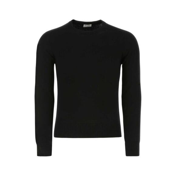 Saint Laurent Sweaters - Saint Laurent Black Cashmere Pullover Sweater Ribbed Trim Womens Size XXS